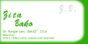 zita bako business card